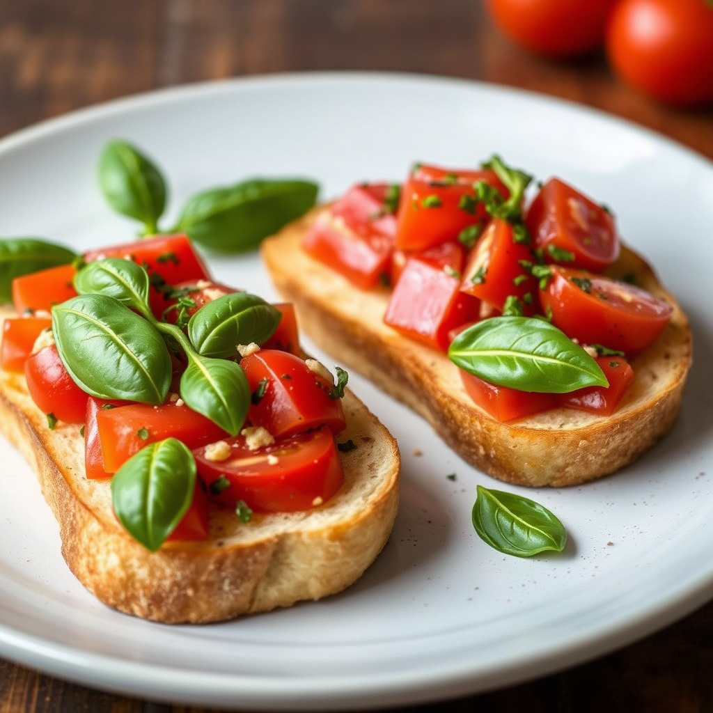 2 Tomat- og basilikumbuschettaer