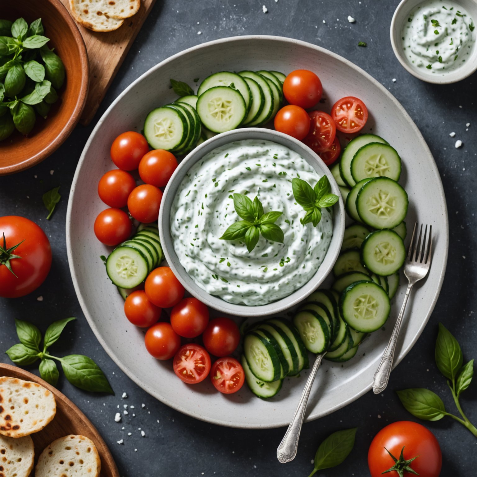 Frisk agurk- og tomattzatziki