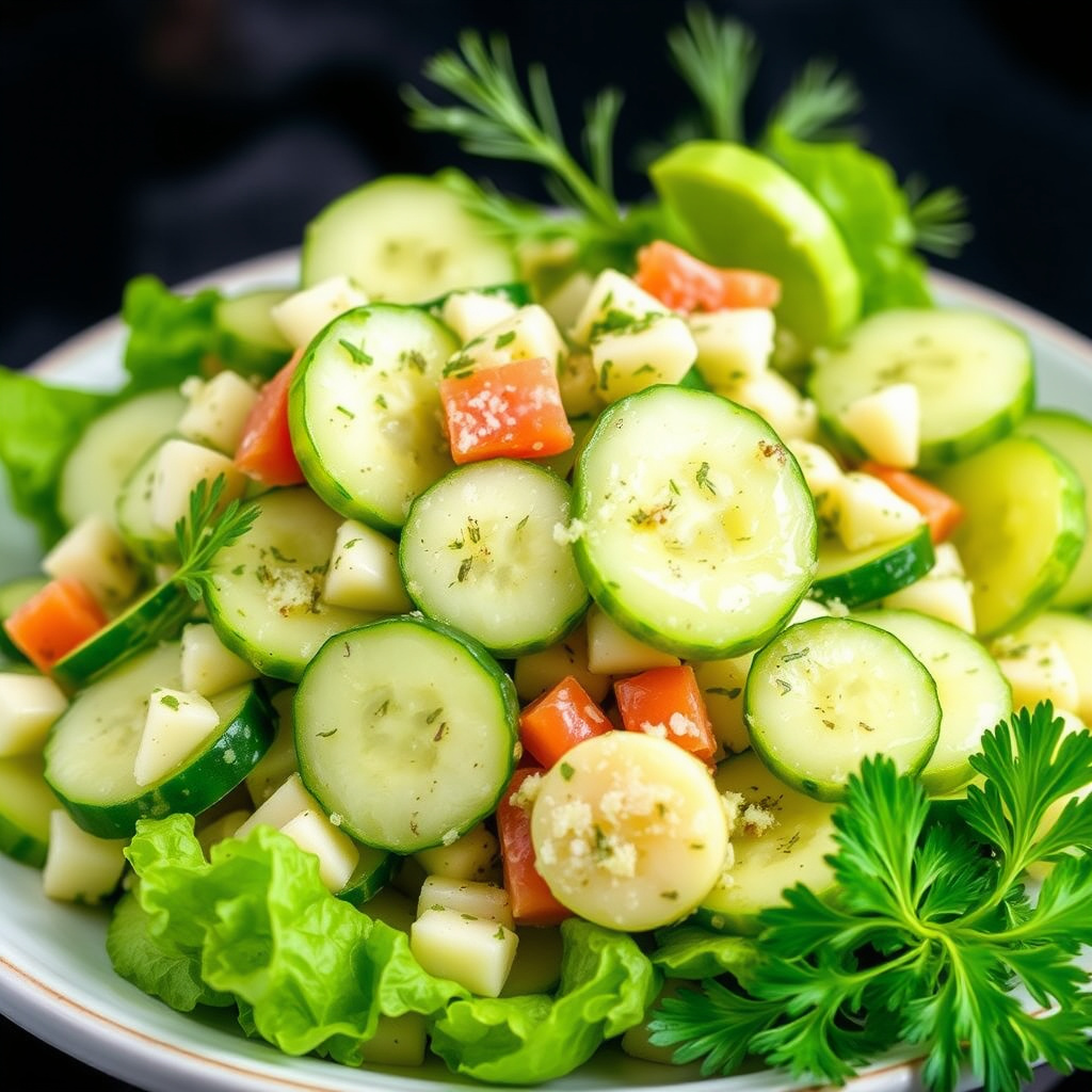 Agurksalat med dillvinaigrette