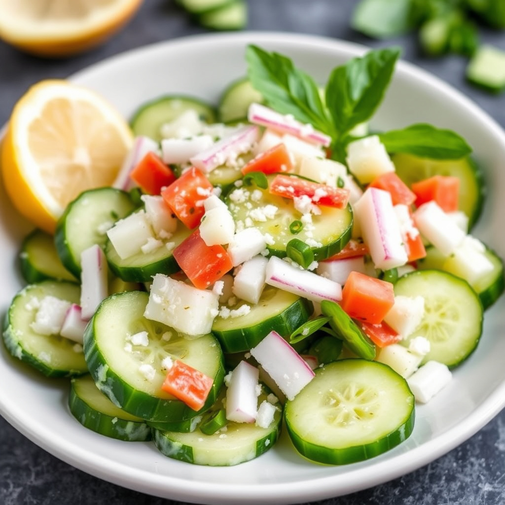 Agurksalat med fersk kokosnøtt