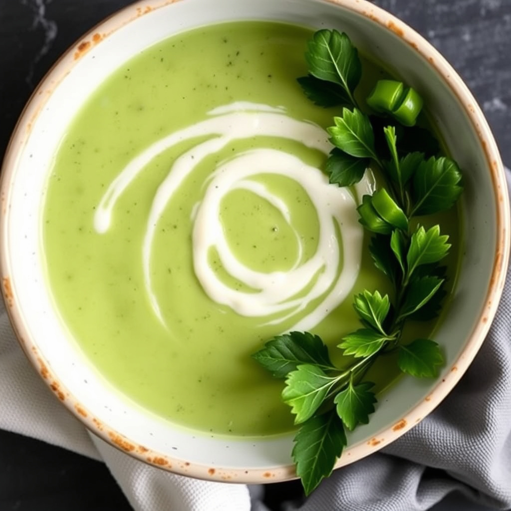 Agurksuppe med wasabi-avokadokrem