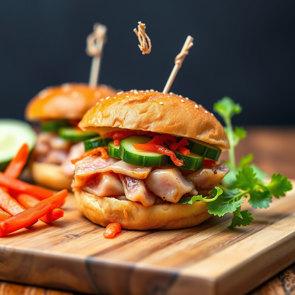 Ahi-tunfisk-slider med kimchi og agurk