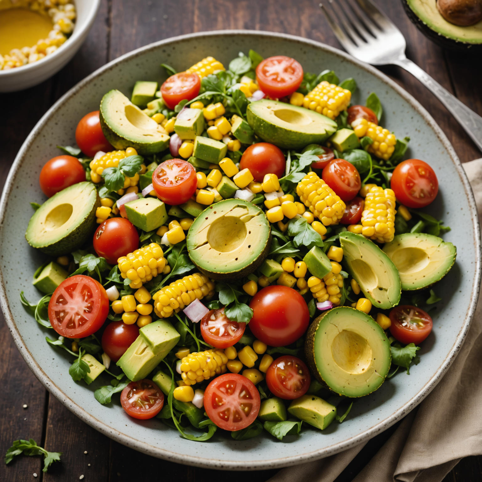 Aidas salat med tomat, avokado og korn