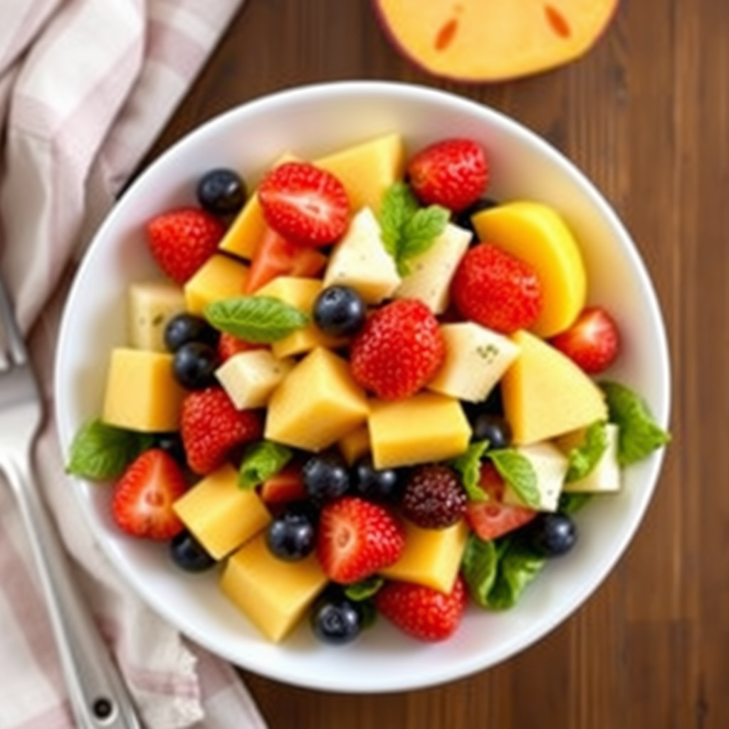 Kremet fruktsalat med cottage cheese