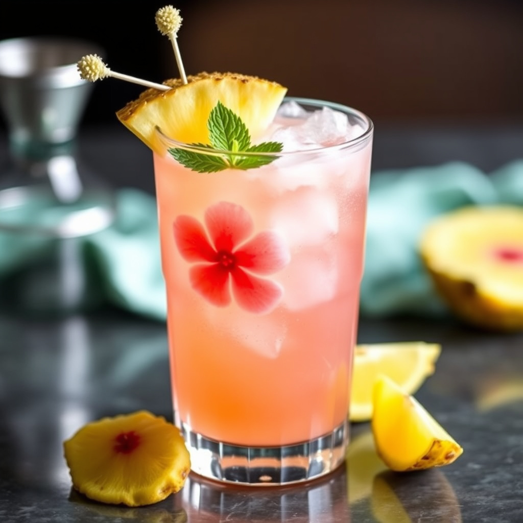 Ananas-hibiskus-cocktail