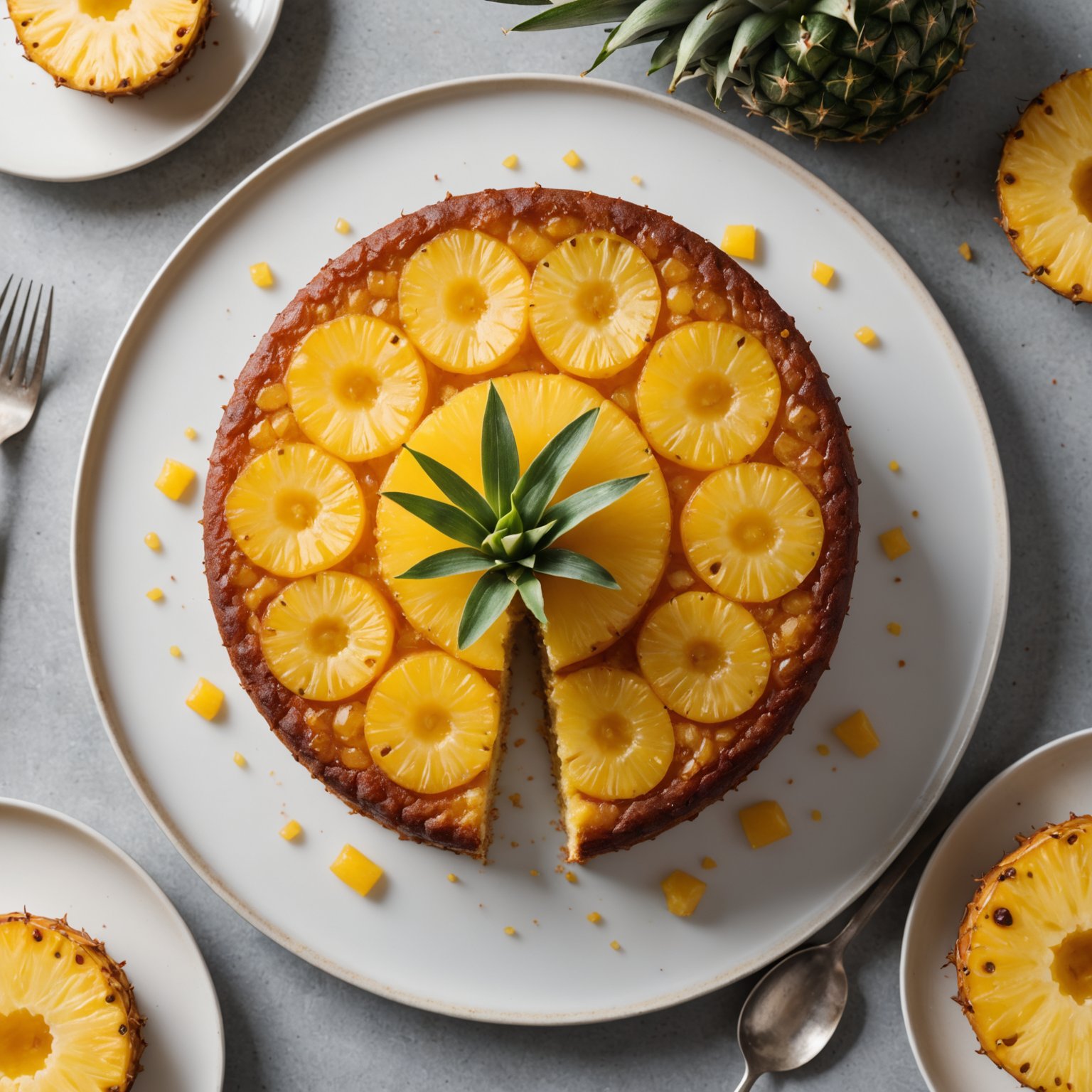 Ananas-kake med snudd opp ned