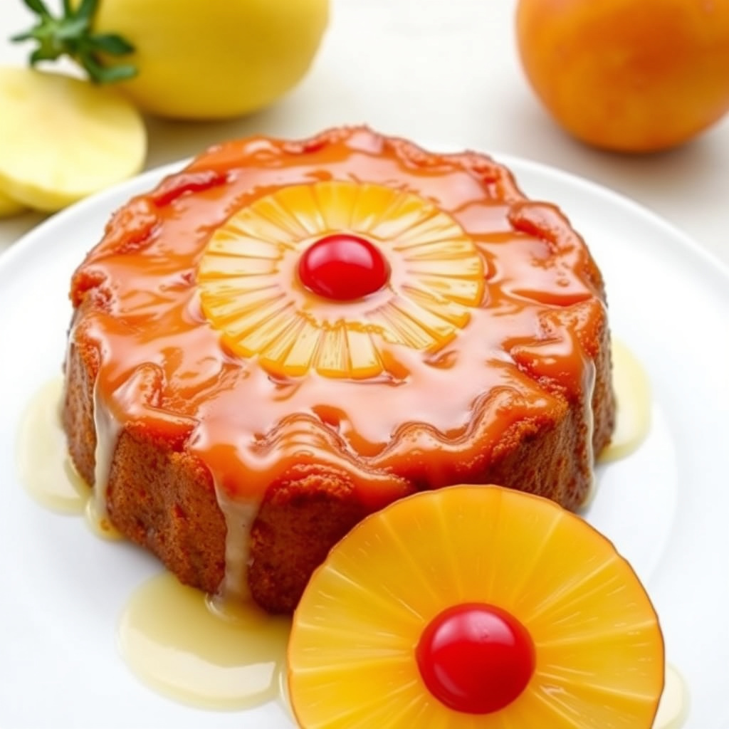 Ananas-kake med snudd opp ned