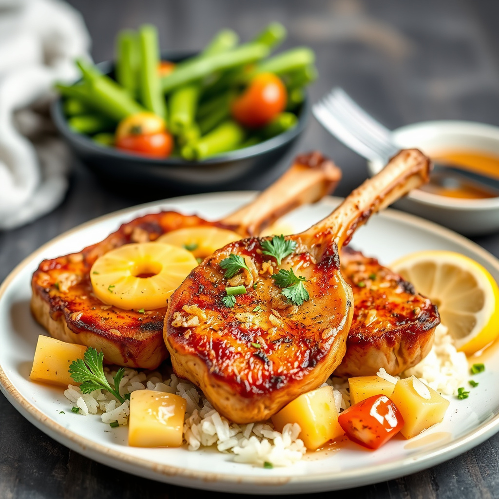 Ananas- og svinekjøttkoteletter