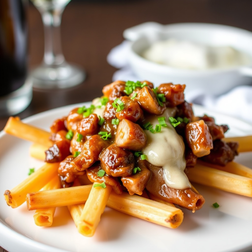 And med andelår confit med poutine