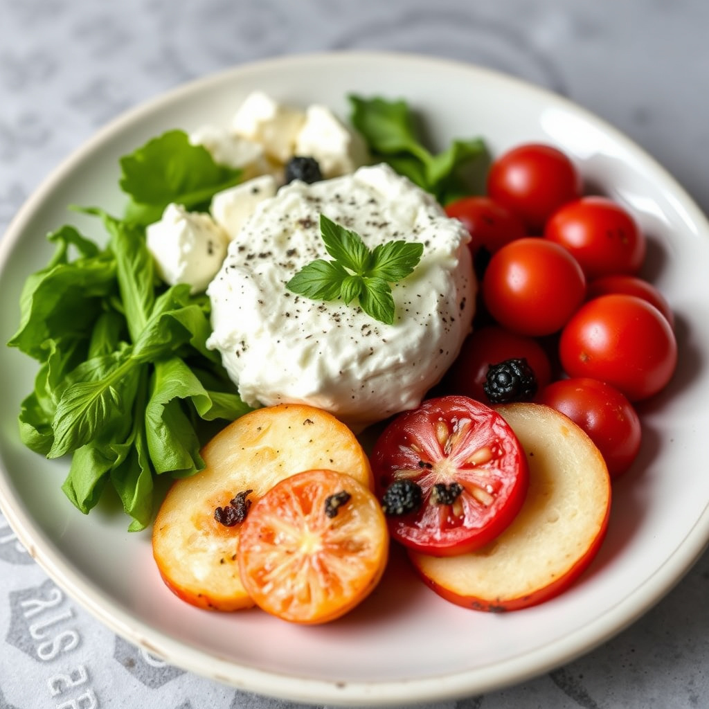 Enkel ricotta-antipasto med sitron og pepper