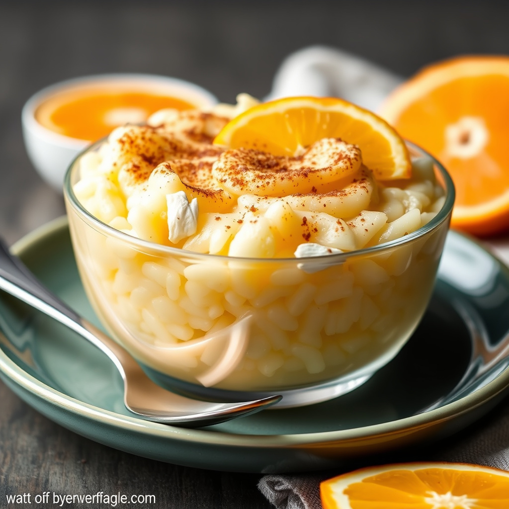 Kremet rispudding med appelsin og kanel