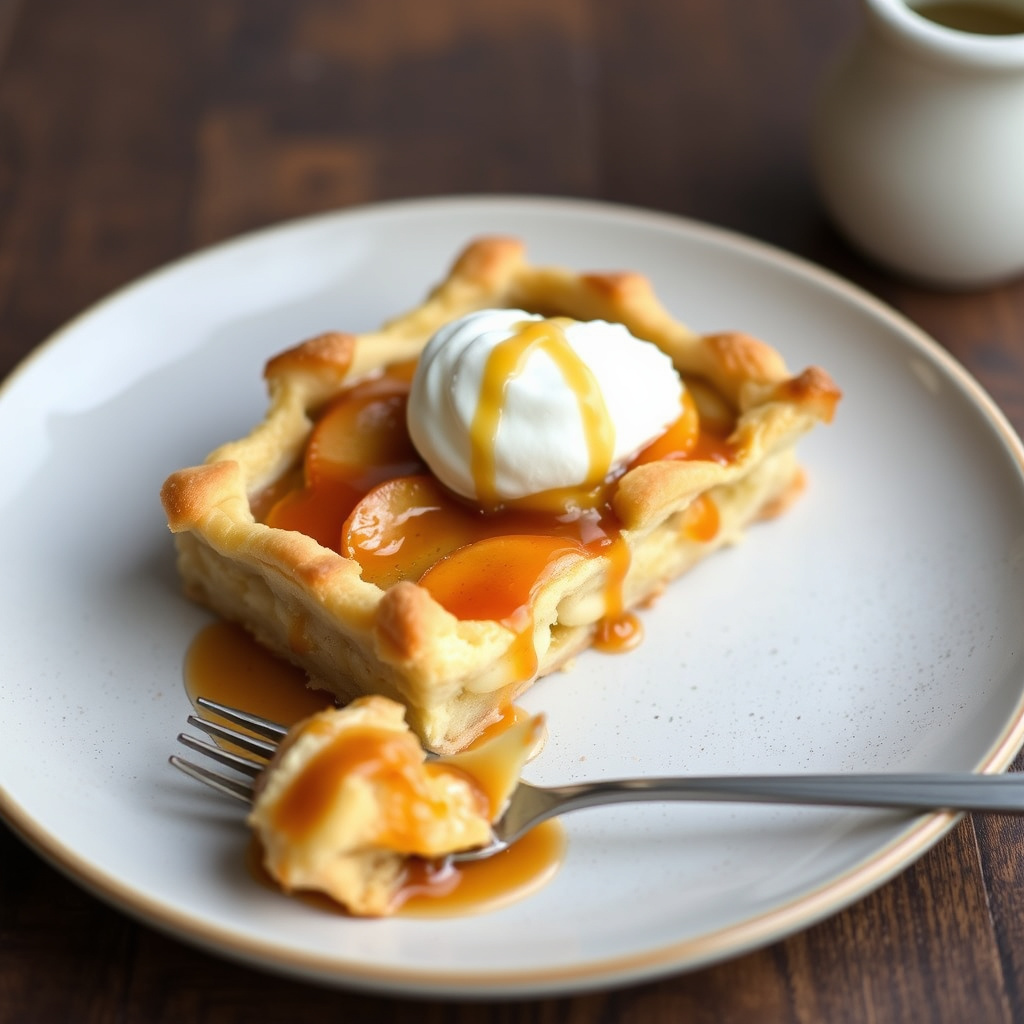 Apple Crostata med krydret karamellsaus