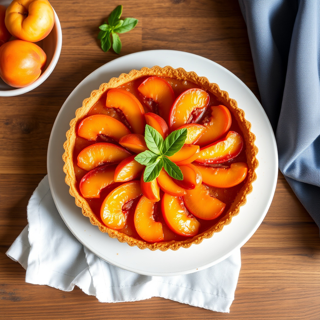 Aprikos-terte med maismelbunn