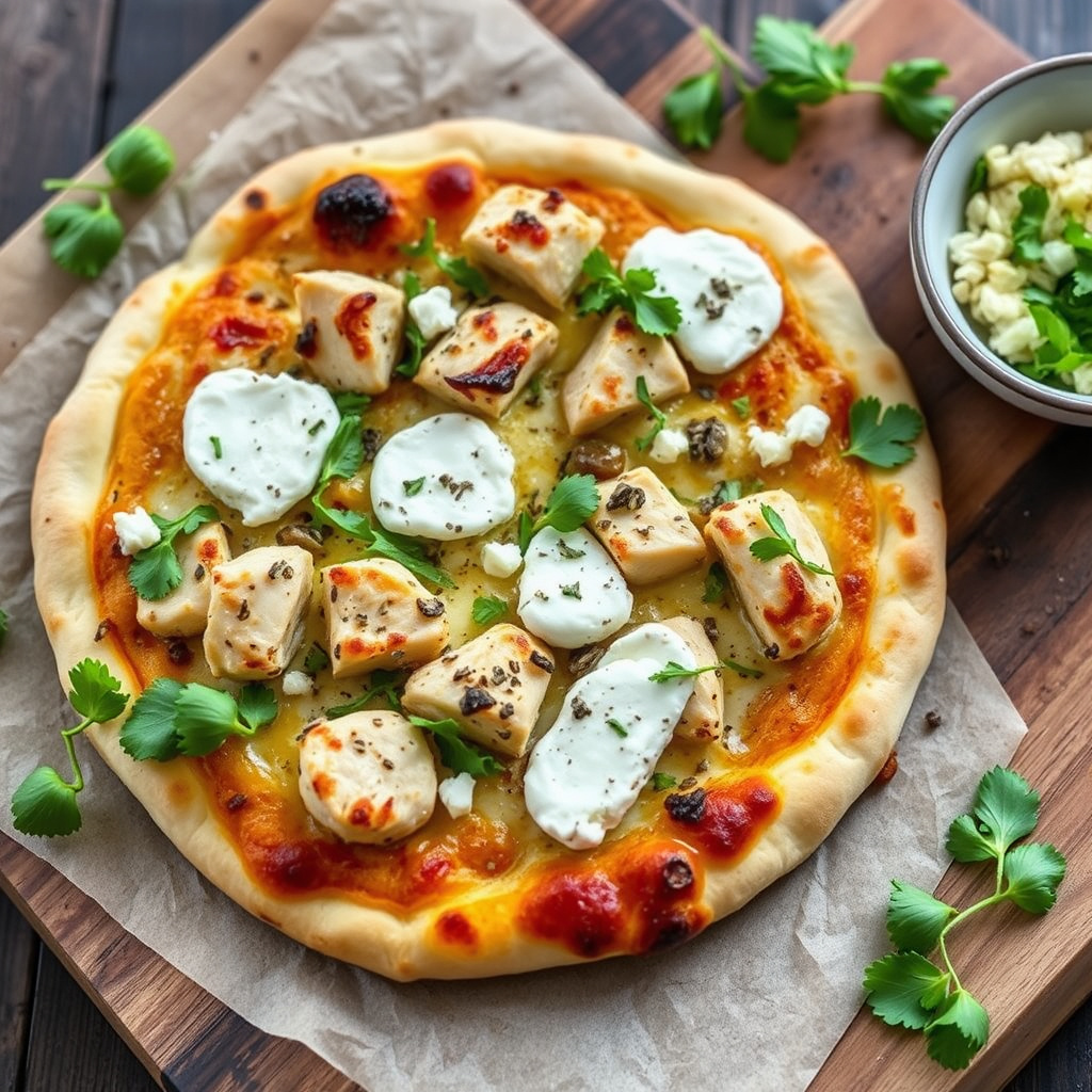 Artisjokk, geitost og kyllingpizza