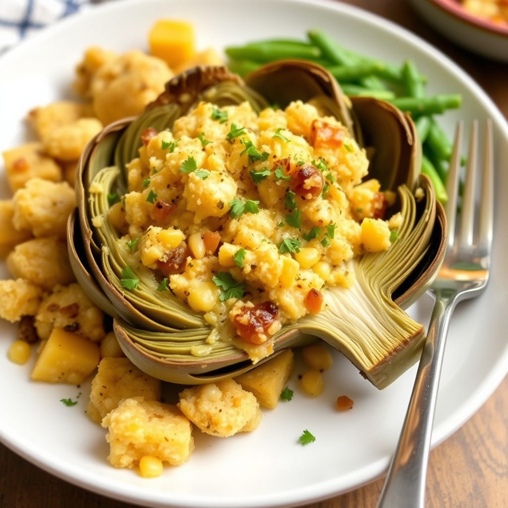 Artisjokk med Mamas maisbrødsfyll