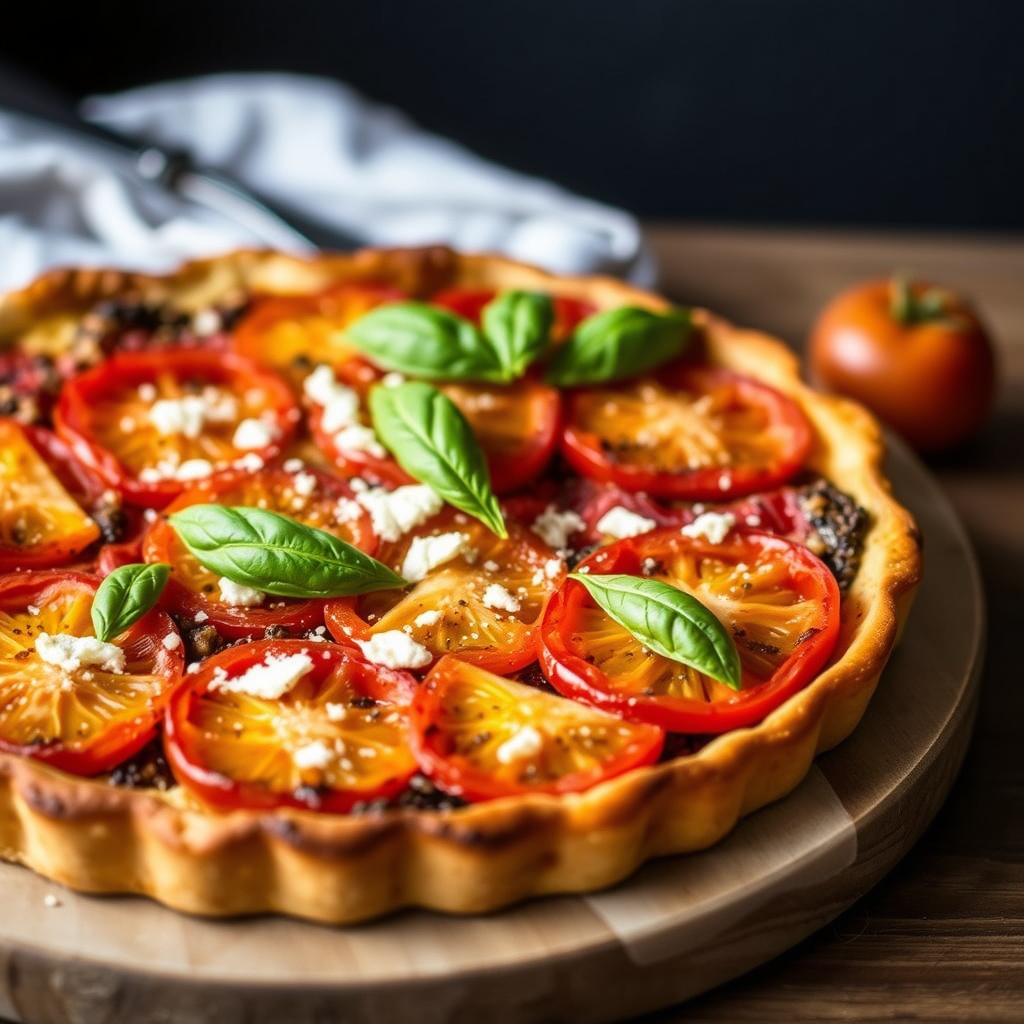 Arvegommetart med tomater