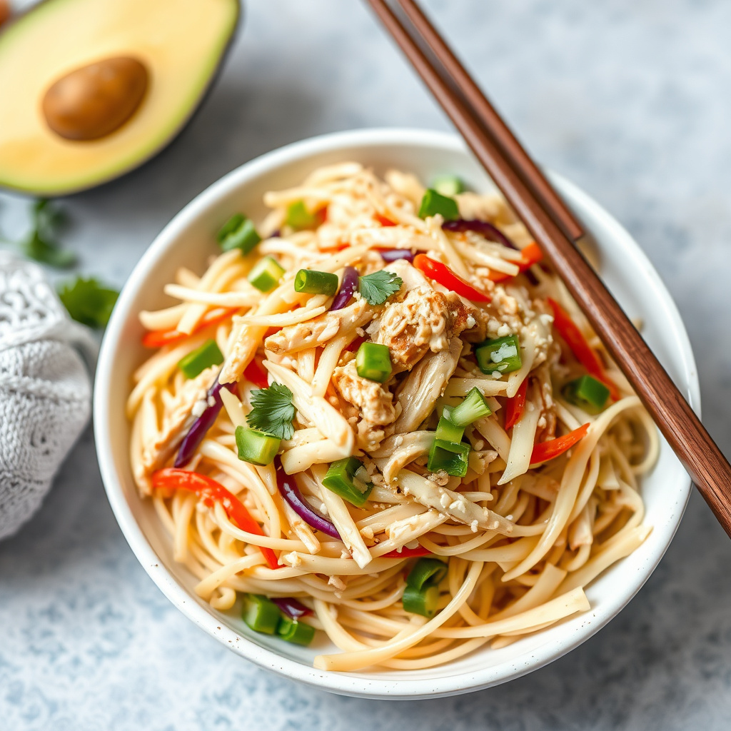 Asiatisk kyllingsalat med pasta