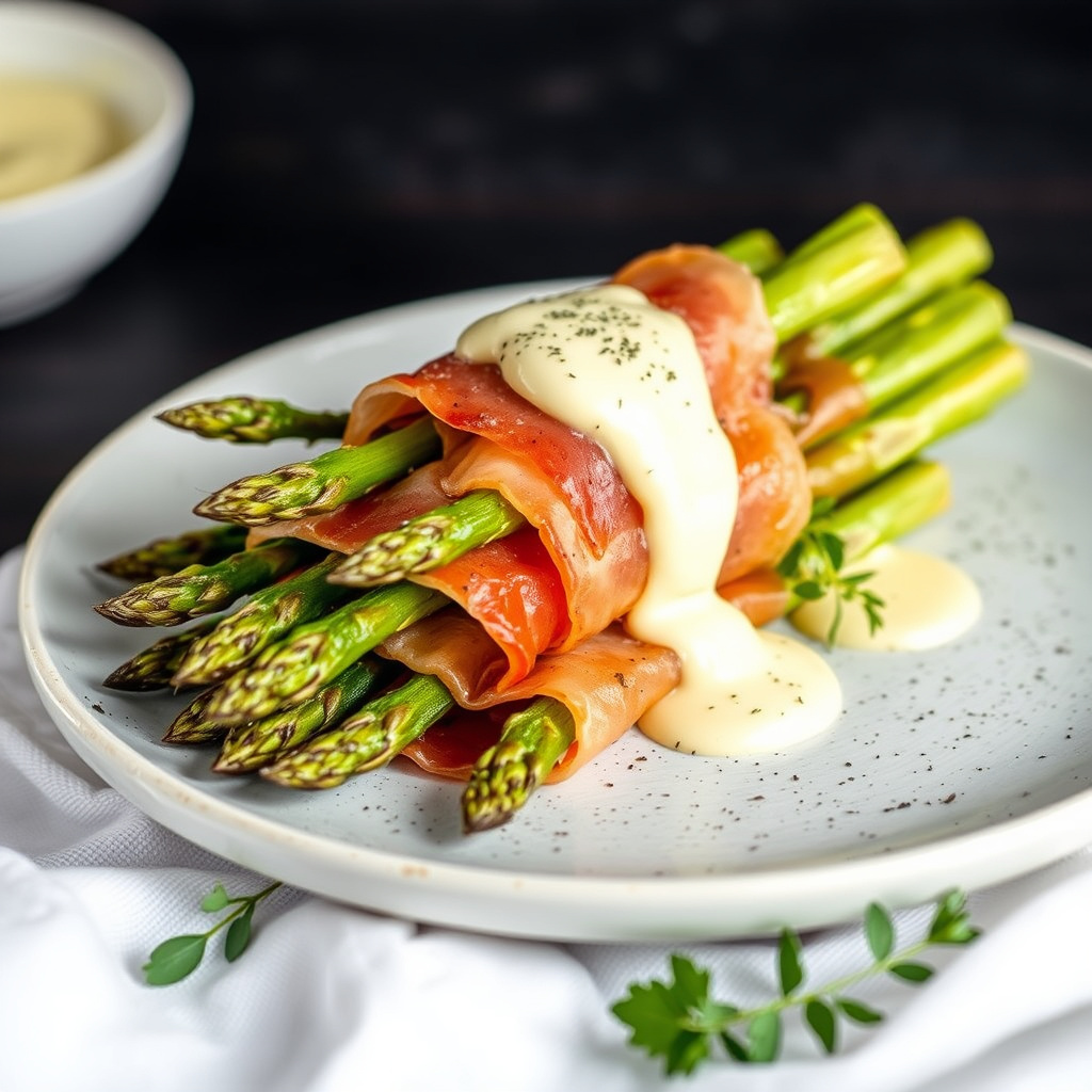 Asparges med prosciutto og beurre blanc
