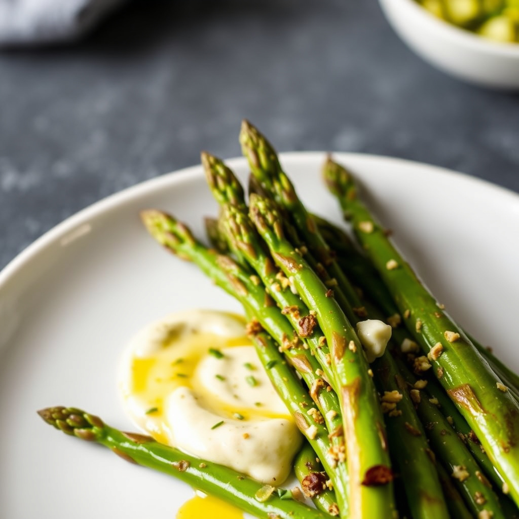 Asparges med ovnsbakt hvitløksaioli