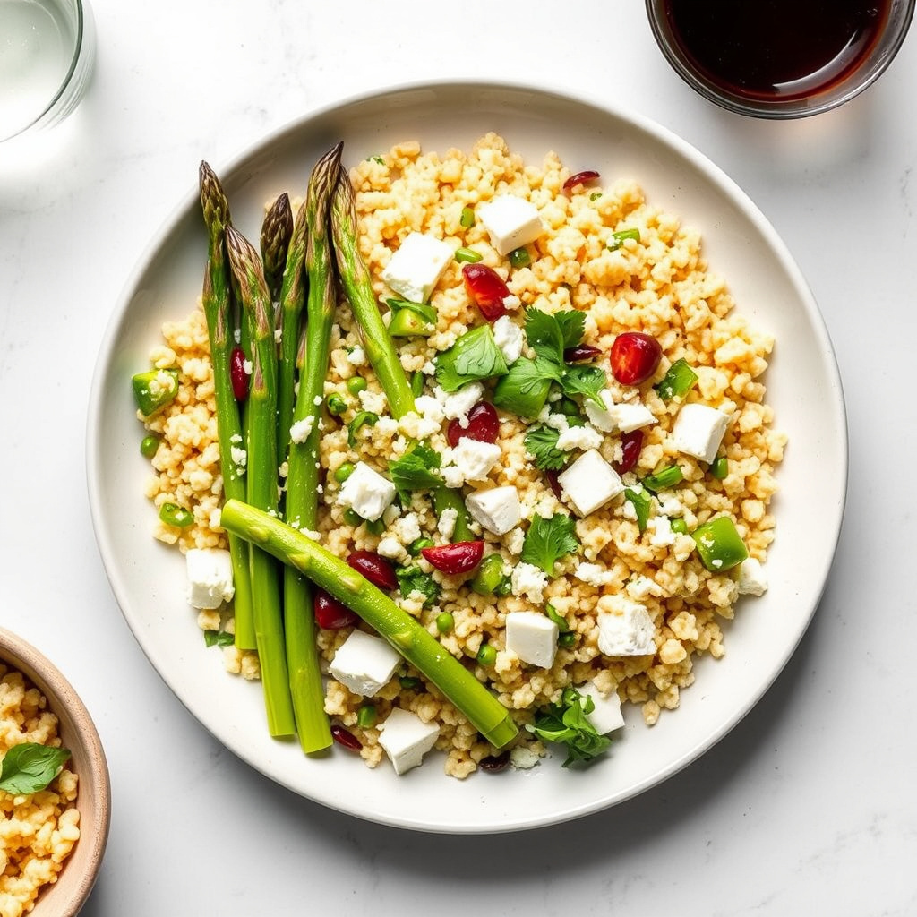 Aspargessalat med fetaost og couscous