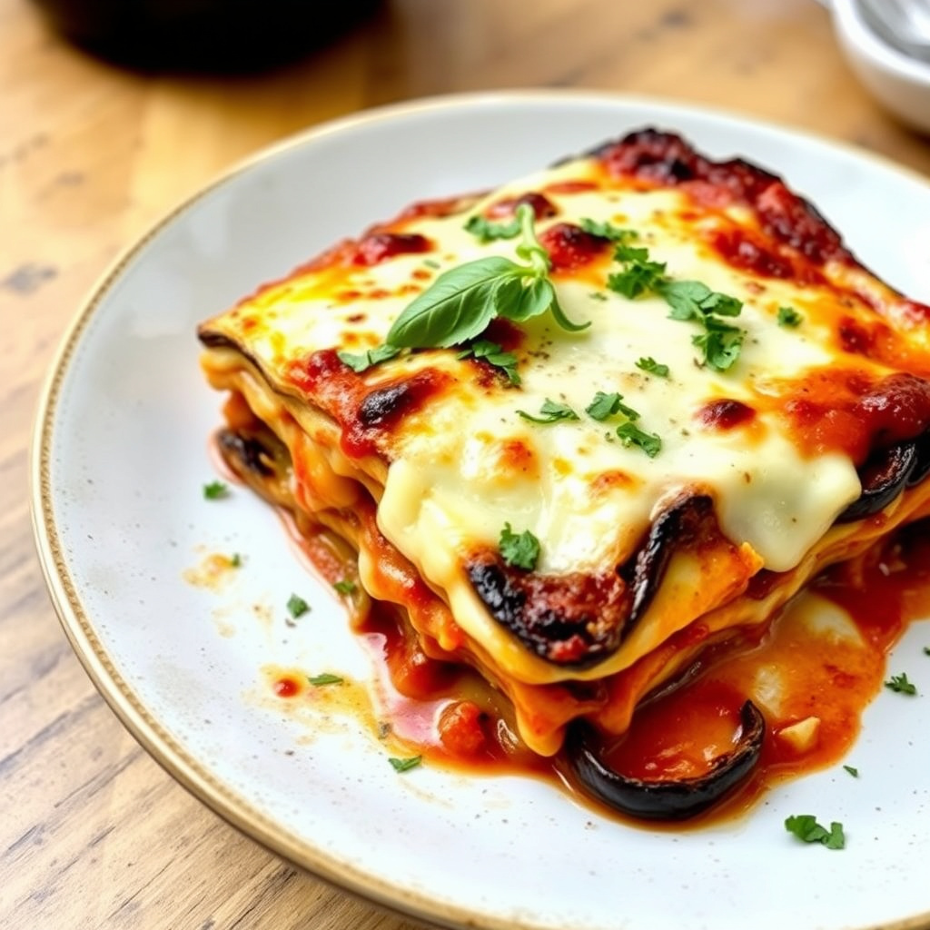 Aubergine-lasagne