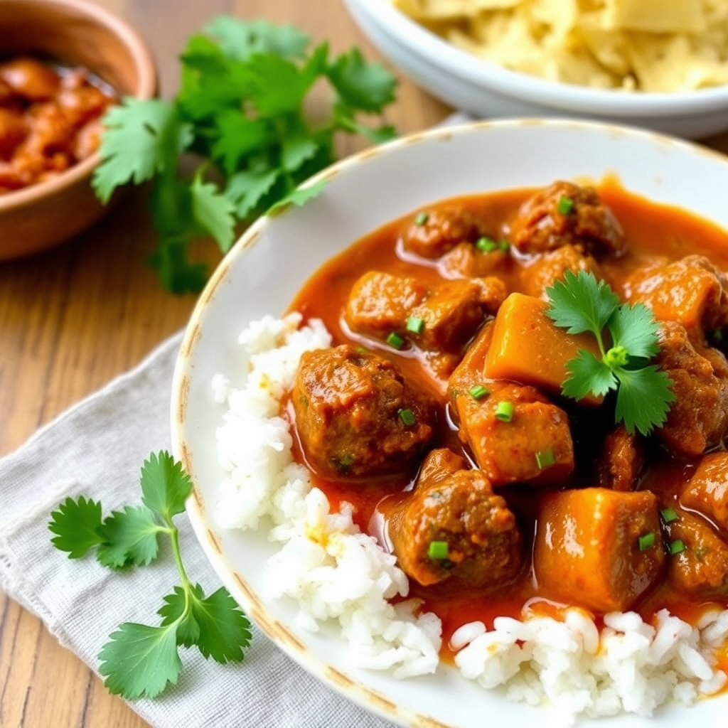 Autentisk bangladeshisk biffcurry