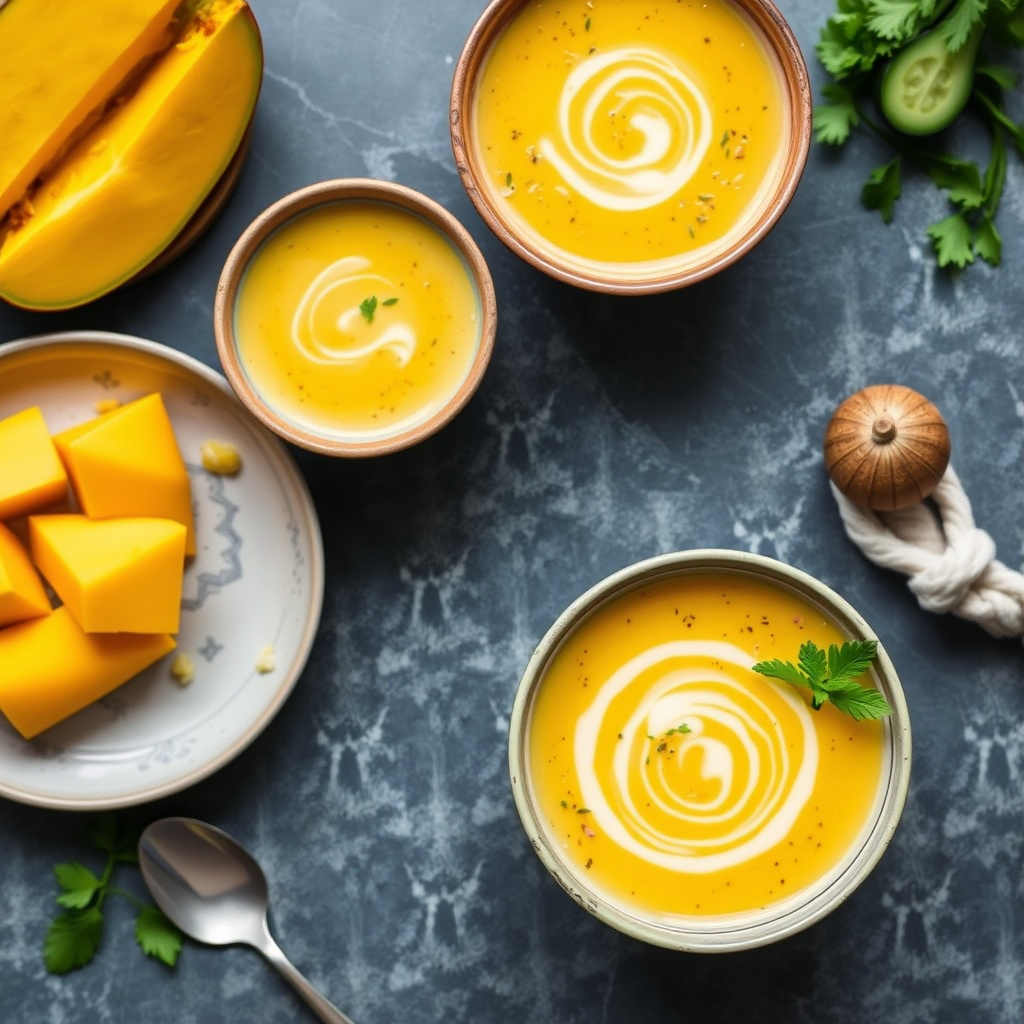 Avkjølt mango- og agurksuppe