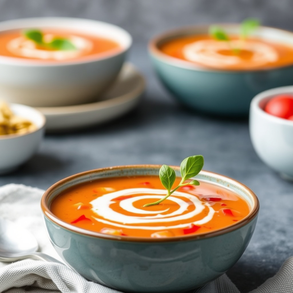 Avkjølte tomatsupper