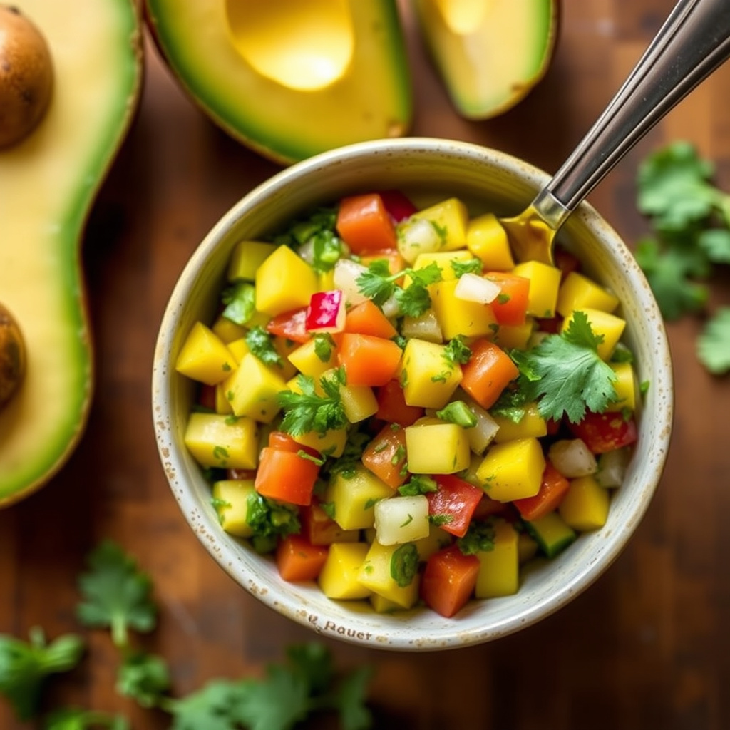 Avocado- og mangosalsa
