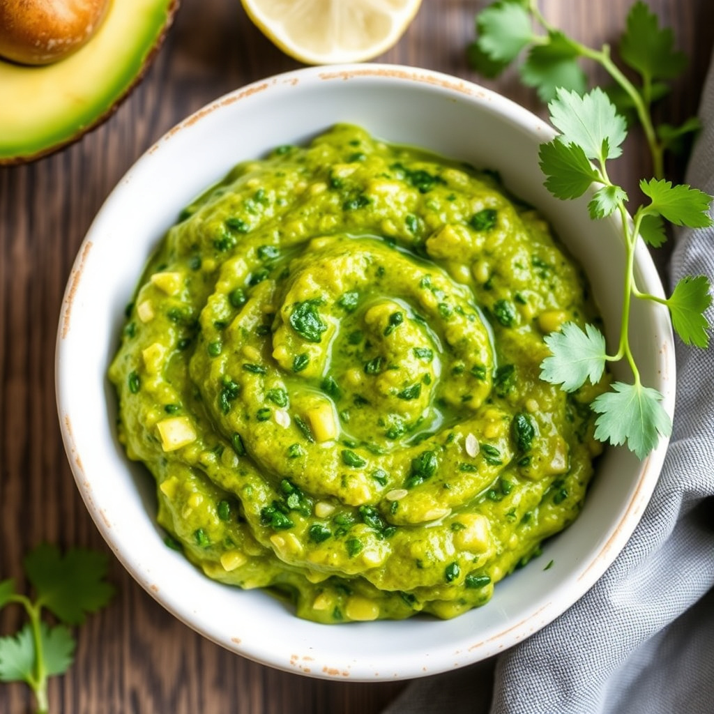 Avocado-relish med korianderpesto