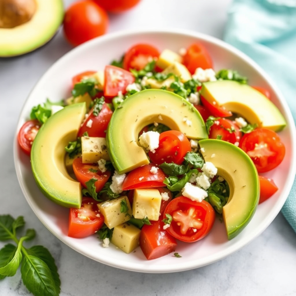 Avokado- og tomatsalat