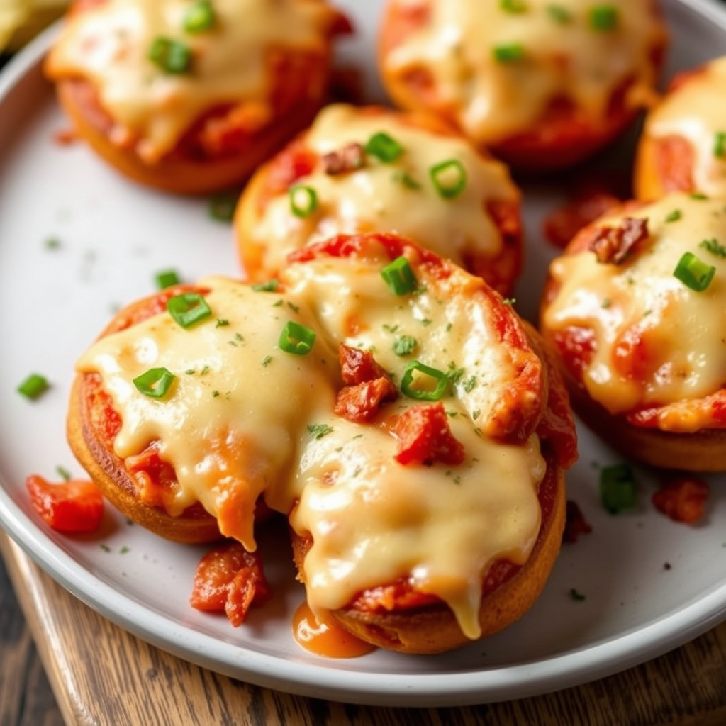 Bacon- og ostefylte pizzabomber