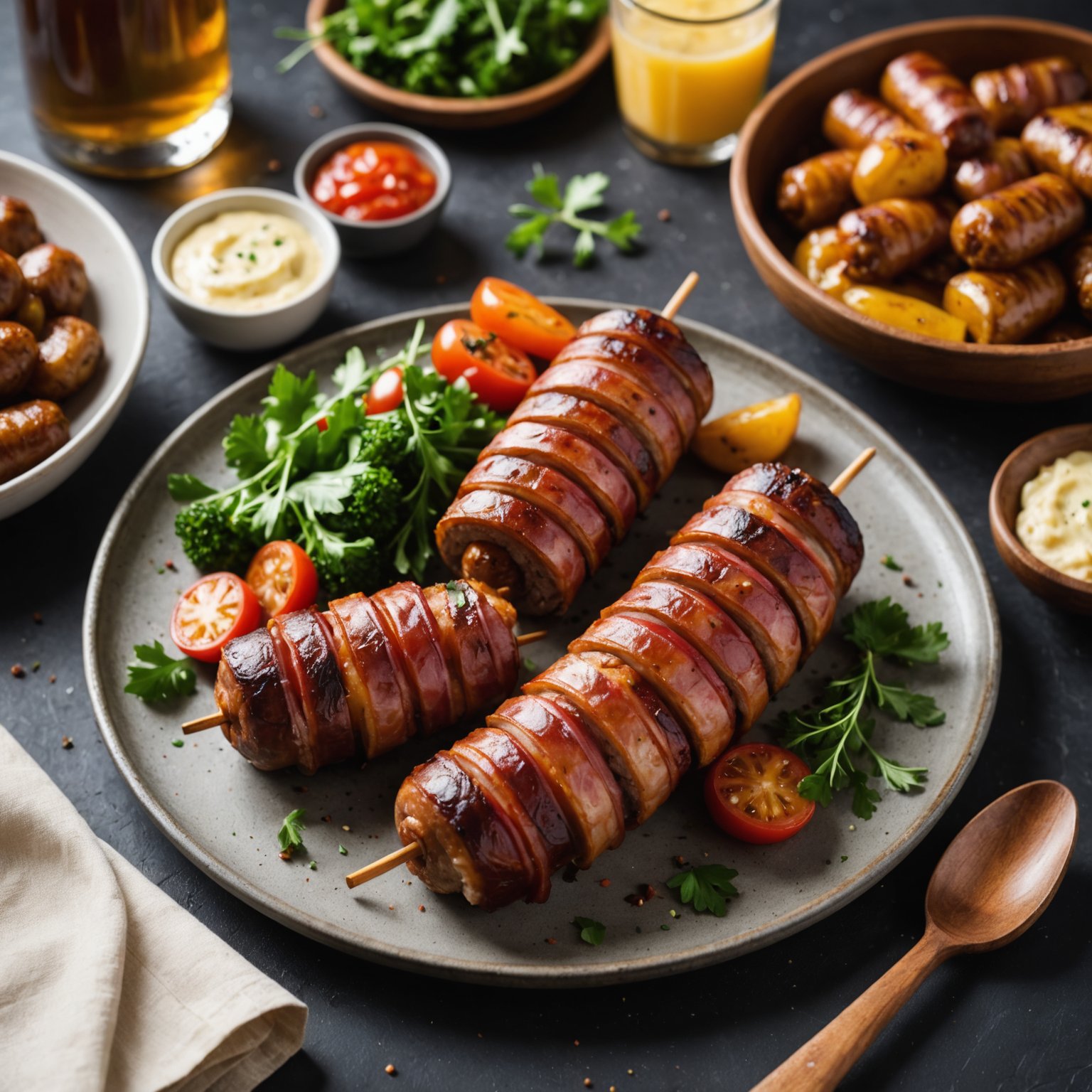 Baconinnpakket bratwurst