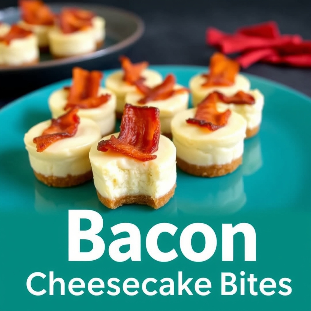 Baconskakebiter med ostekake