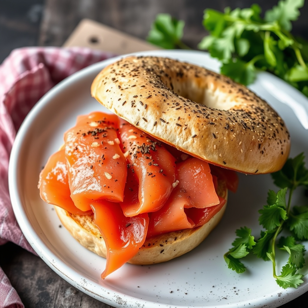 Bagel og laks