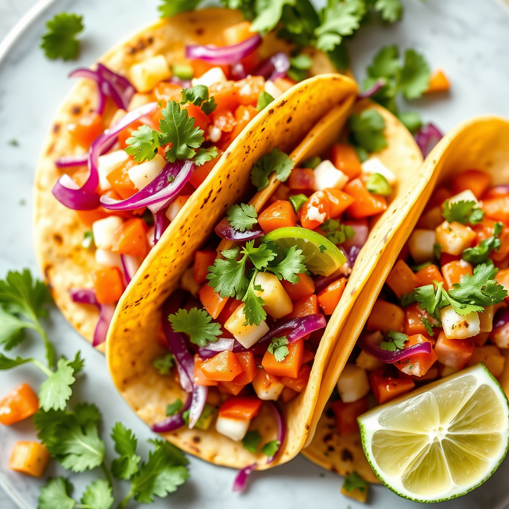 Baja Beach Tacos med tequila-lime salsa