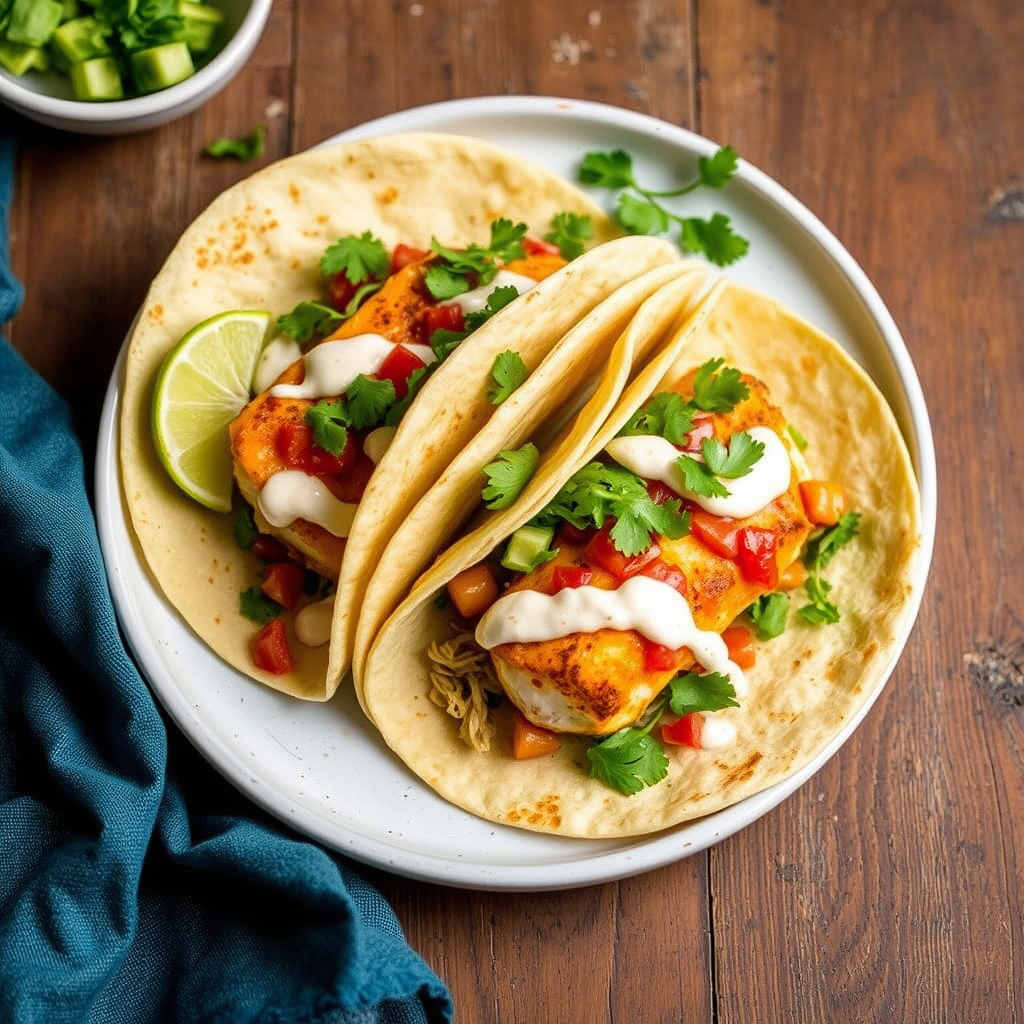 Baja-fisketacos med chipotle-krem