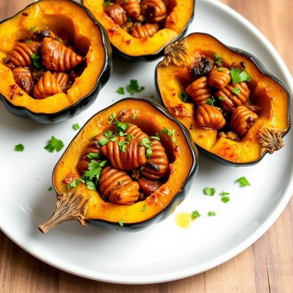 Bakt kastanjekurv med gresskar