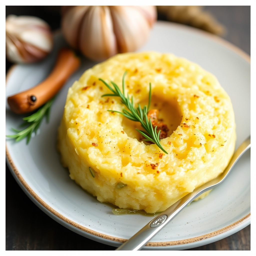 Bakt polenta med hvitløk