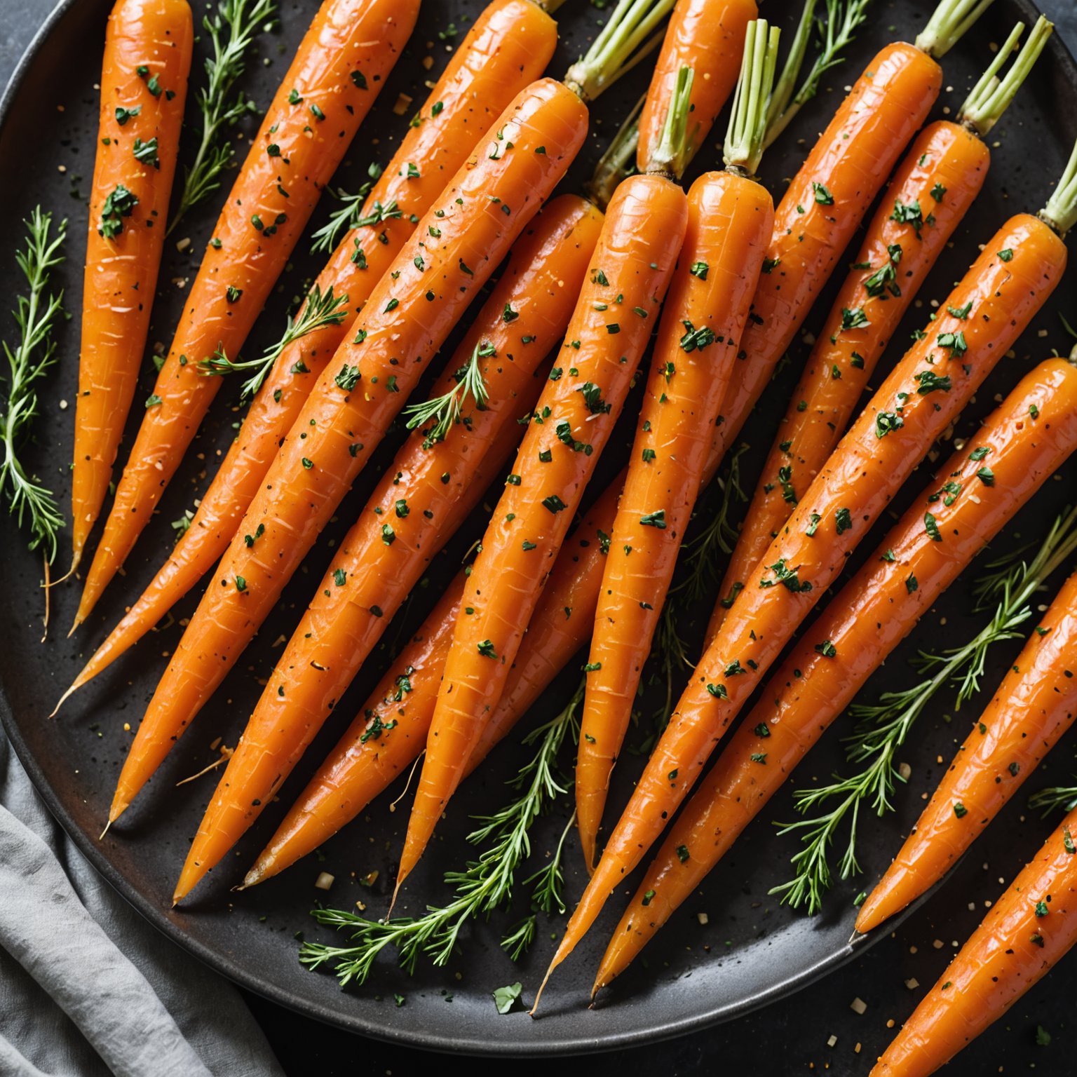Bakte krydrede gulrøtter