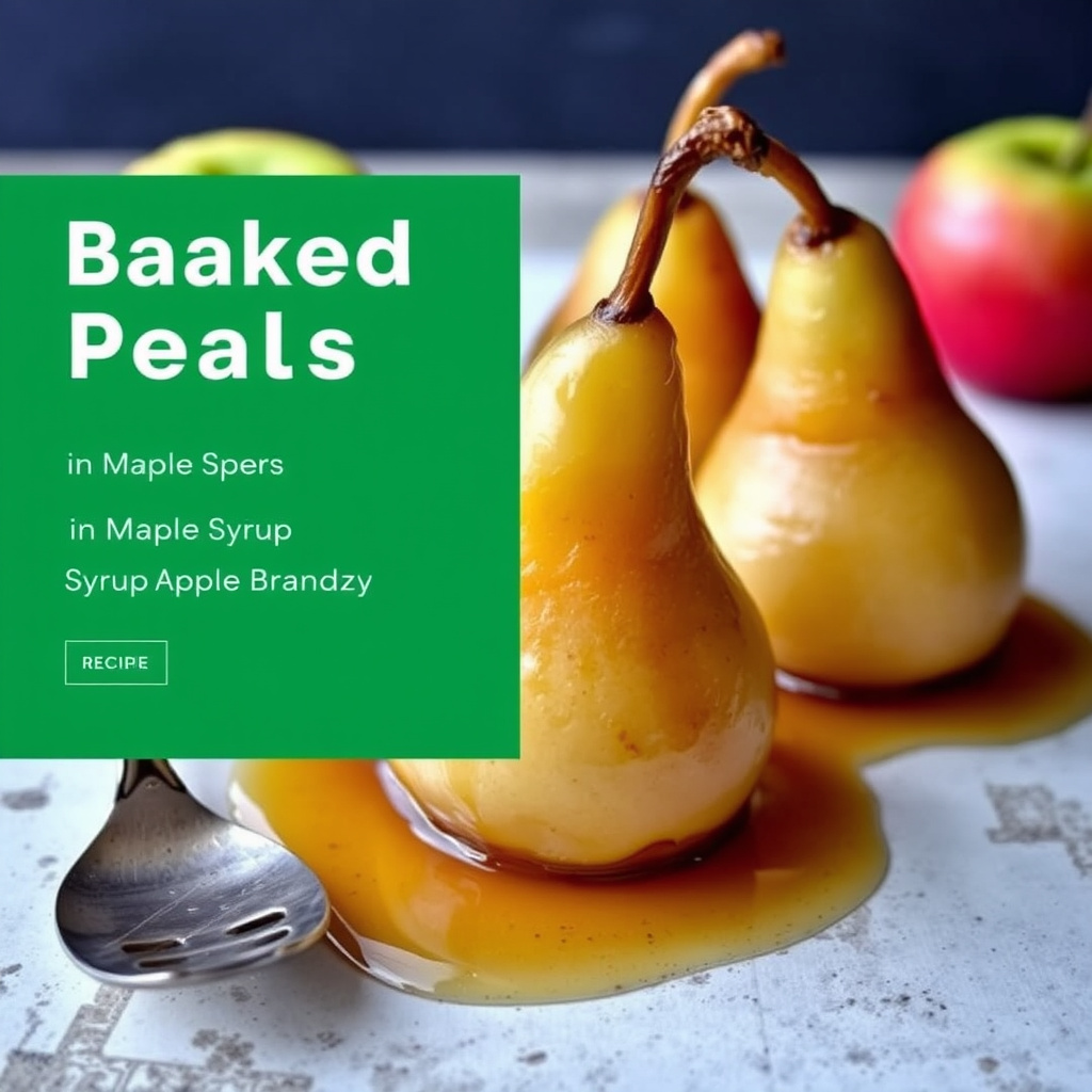 Bakte pærer i lønnesirup og eplebrandy