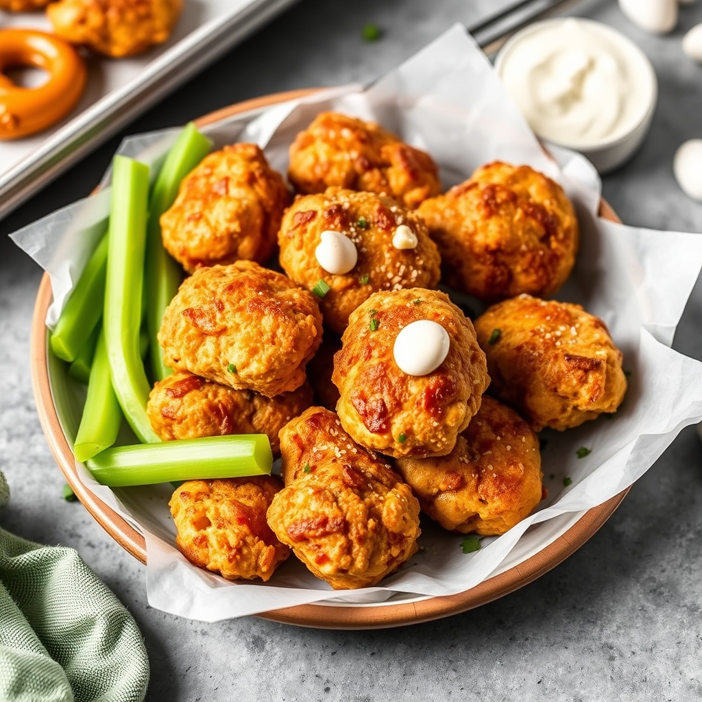 Bakte pretzel-kyllingnuggets
