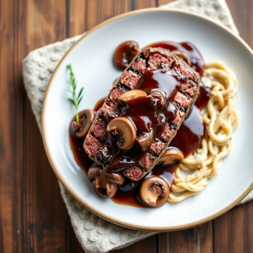 Bålgrillet bøffeltenderloin med ville sopp og portvinsaus