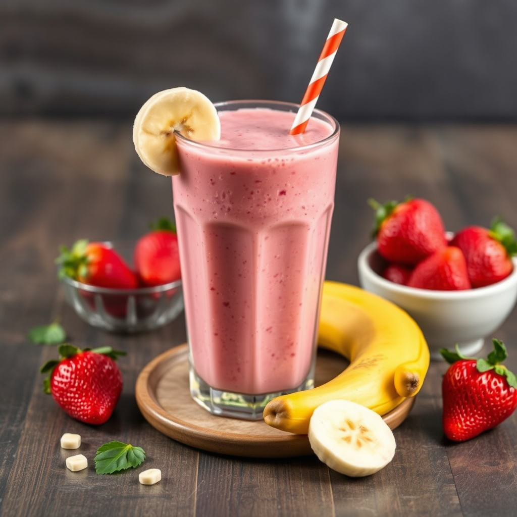 Banan- og jordbærsmoothie