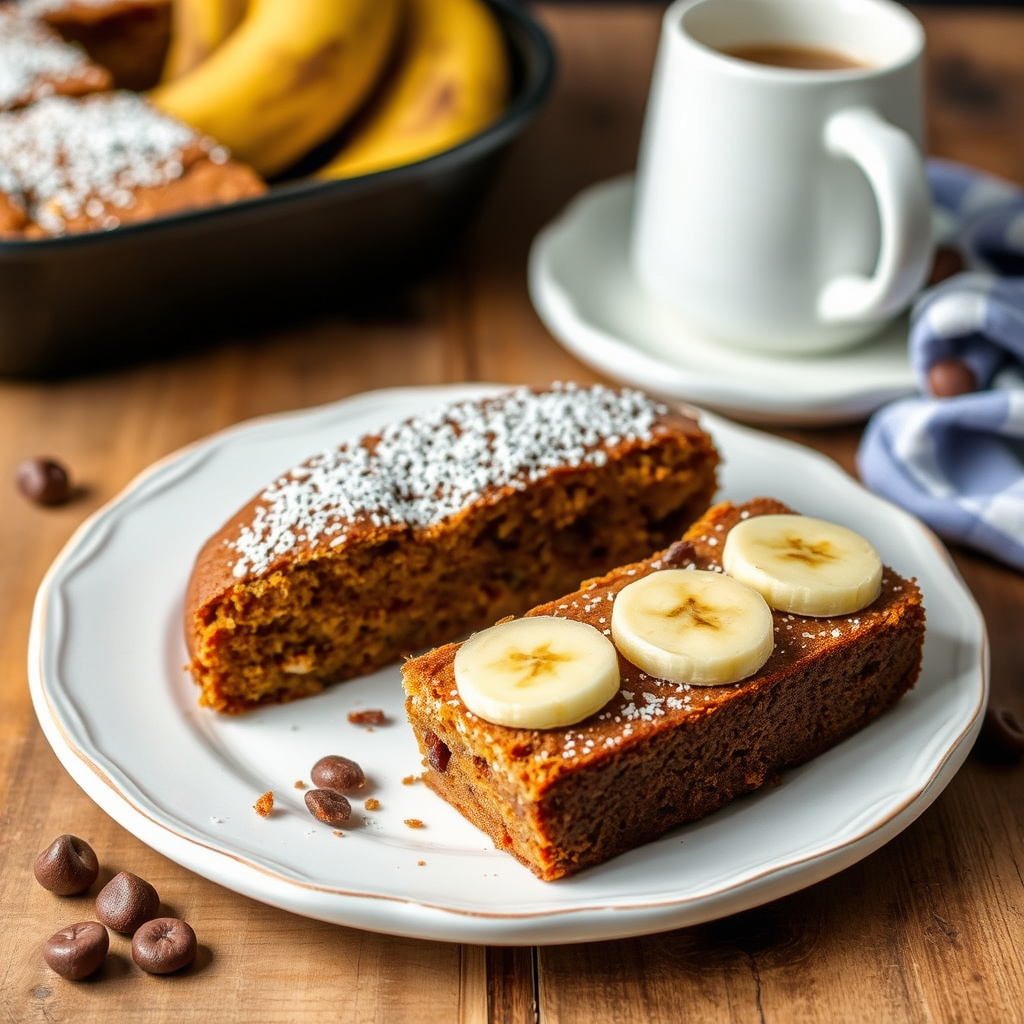 Banan- og kaffekake med diamantform