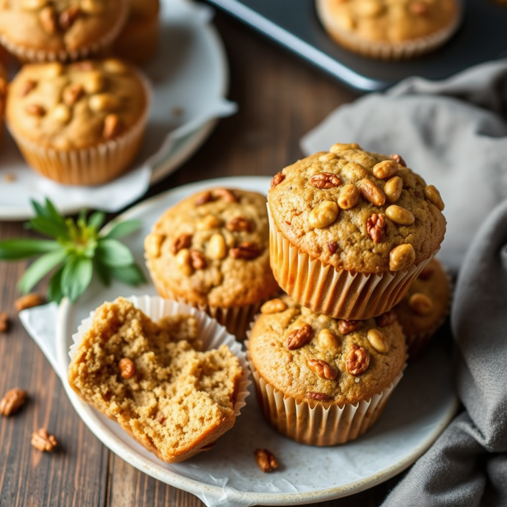 Banan- og nøttemuffins