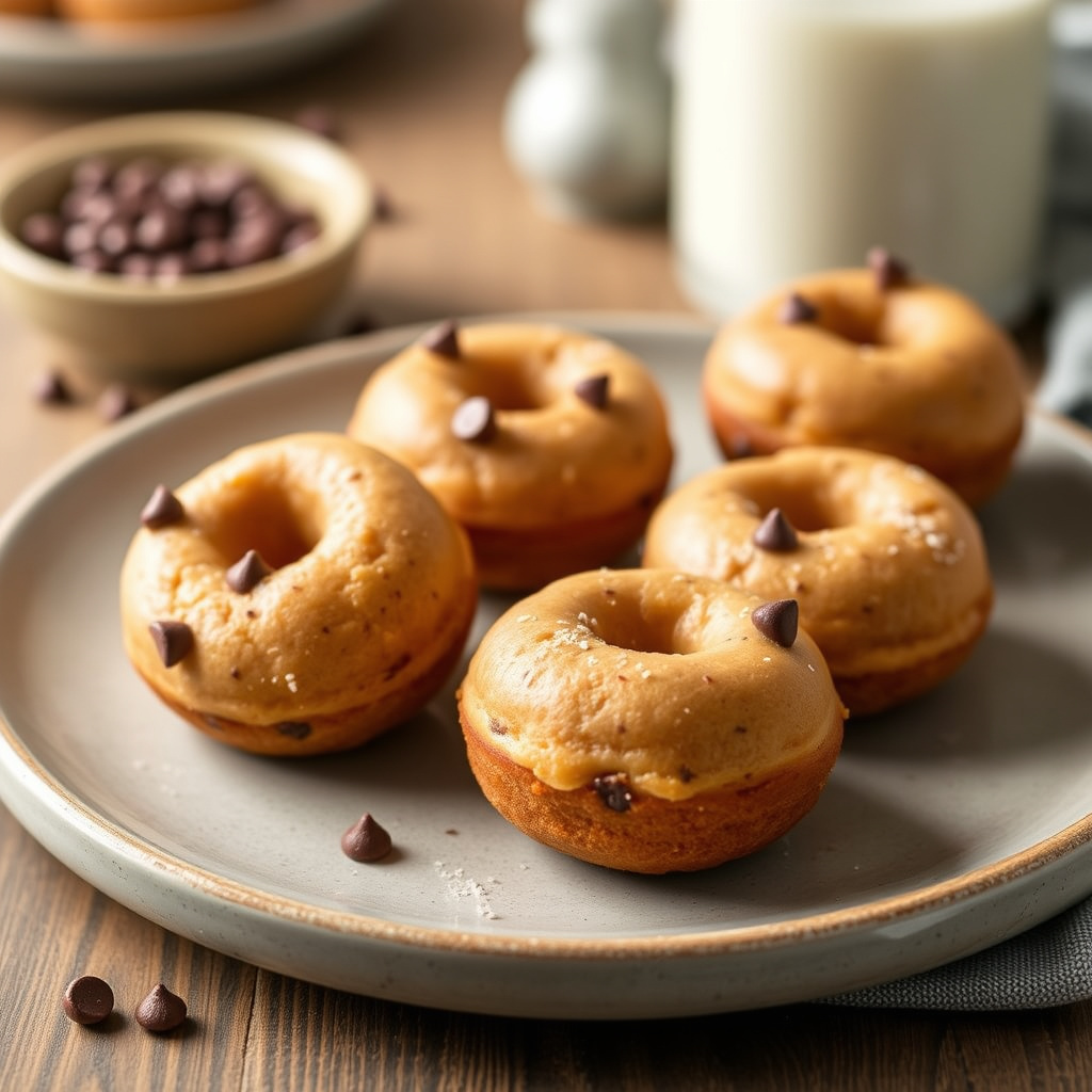 Banan- og sjokoladeknapper mini-doughnuts