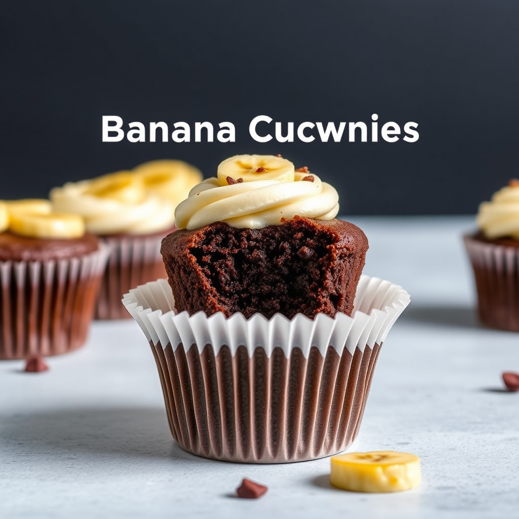 Banan- og sjokoladekupkaker