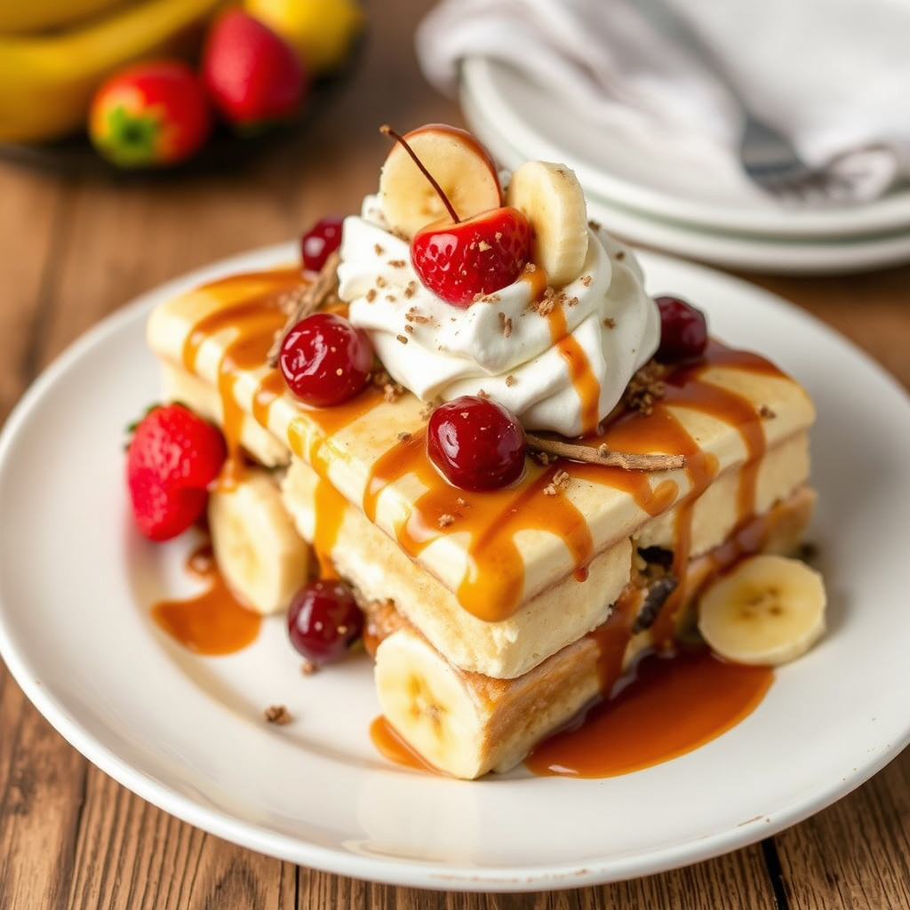 Banan-split med brune bananer