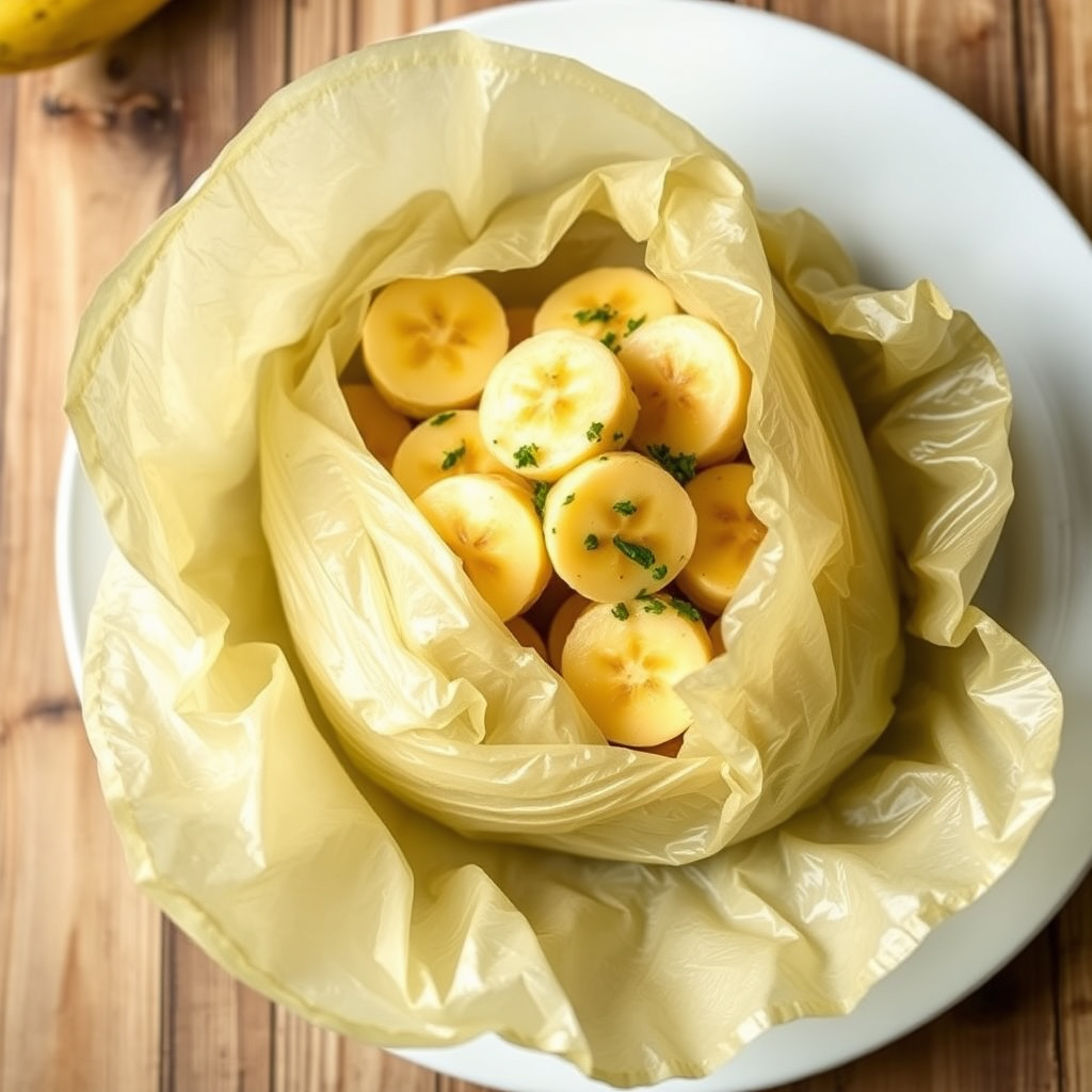 Bananer og ingefær i papillote